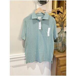 NWT Goodfellow & Co Teal Green Polo Shirt 100% Cotton Size M